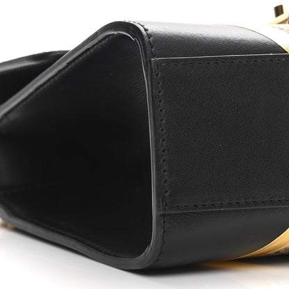 Gucci Calfskin GG Supreme Monogram Small Padlock Shoulder Bag Black Gold 10 of 13