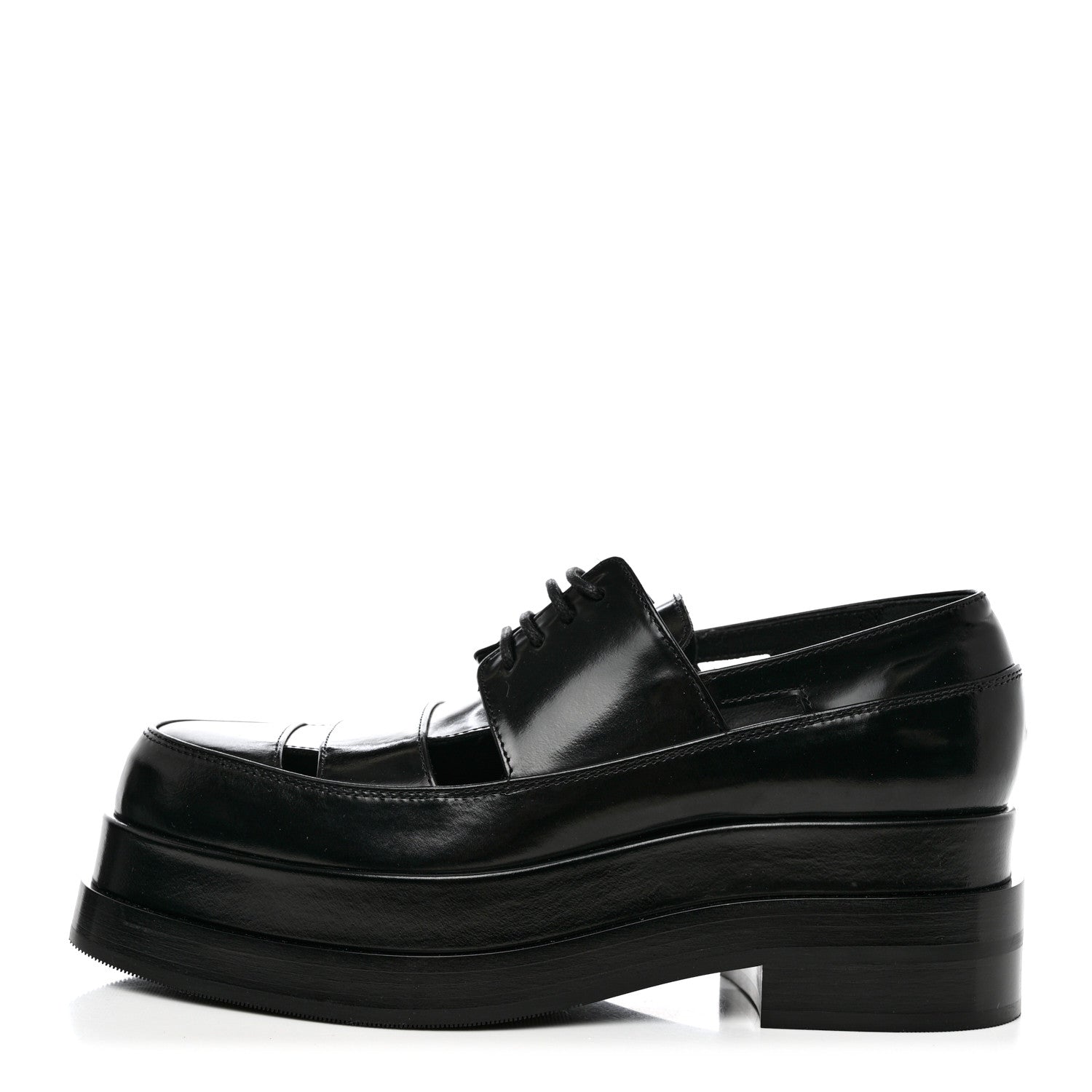 Hermes Glossed Calfskin Galilee Loafers 38.5 Black 1 of 8