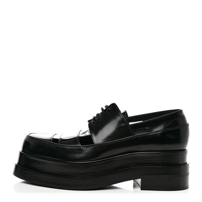 Hermes Glossed Calfskin Galilee Loafers 38.5 Black 1 of 8