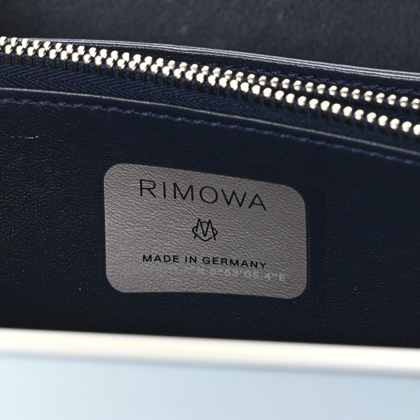 X RIMOWA Aluminum Personal Clutch On Strap Bleu