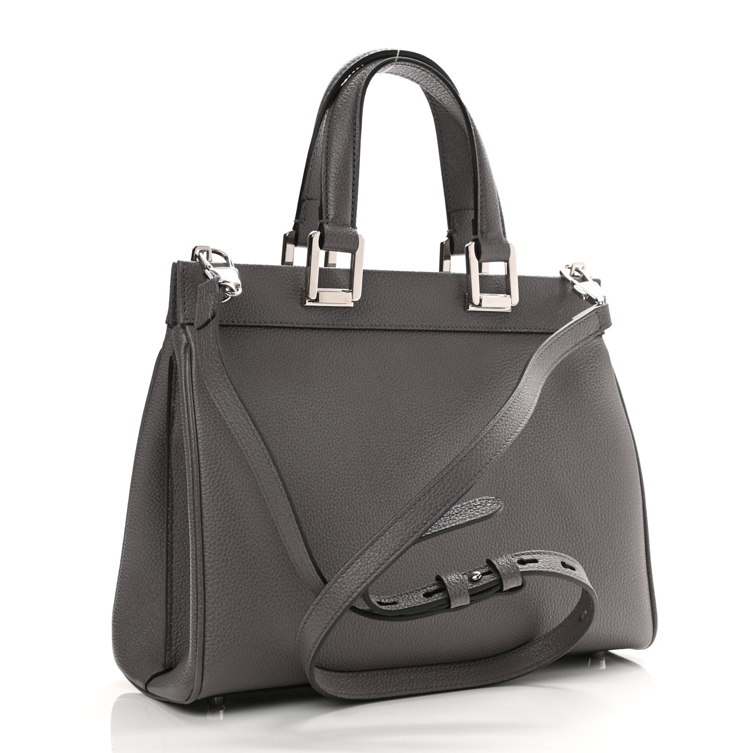 Gucci Grainy Calfskin Small Zumi Top Handle Bag Dusty Grey 3 of 12