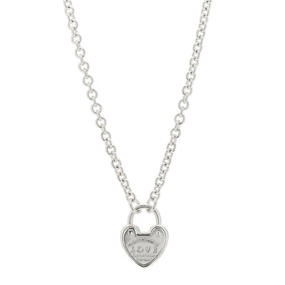 Tiffany Sterling Silver Return To Tiffany Love Heart Lock Pendant Necklace 1 of 4