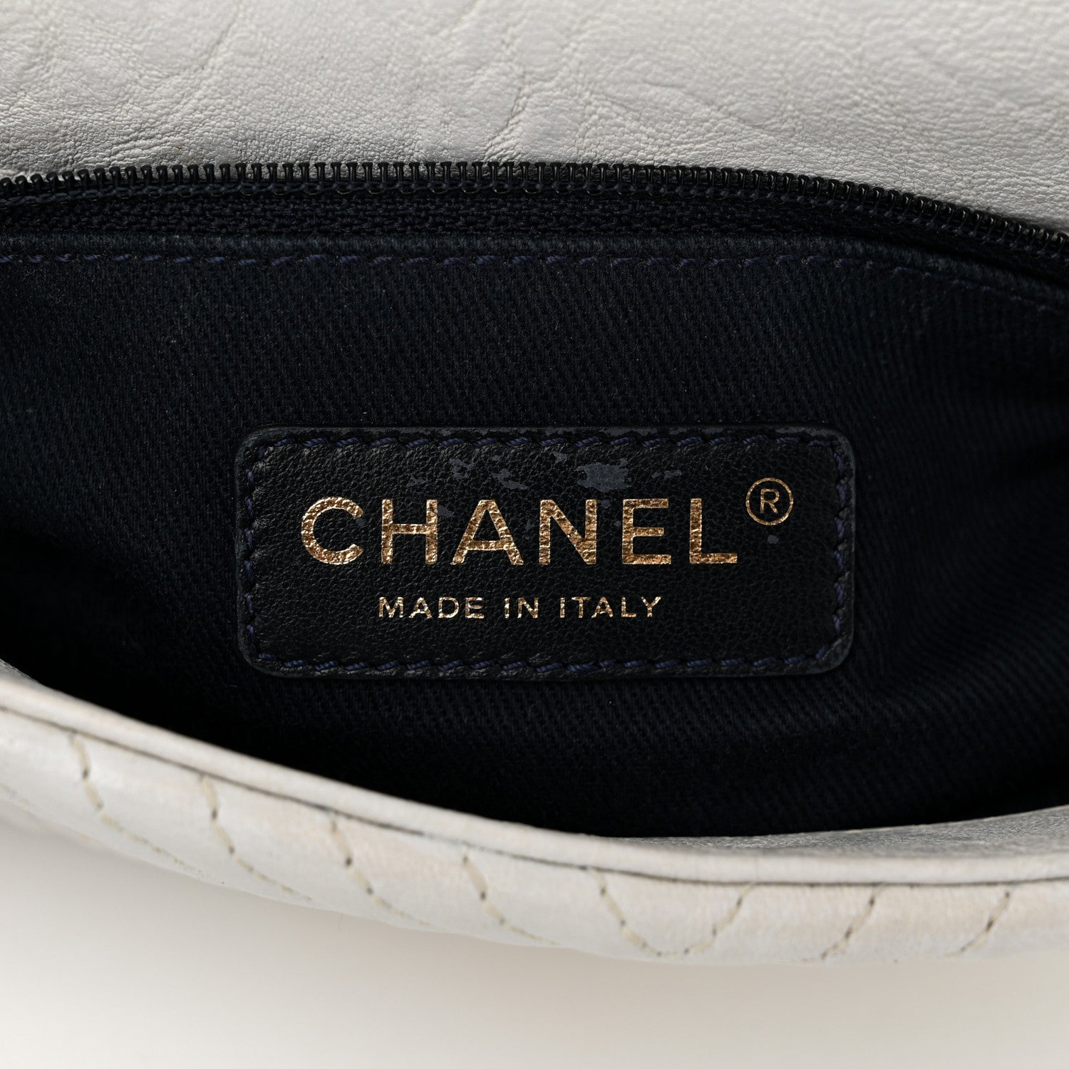 Chanel Calfskin Surpique Chevron Small Flap White 6 of 10