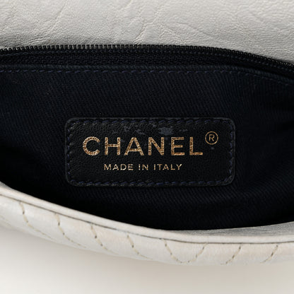 Chanel Calfskin Surpique Chevron Small Flap White 6 of 10