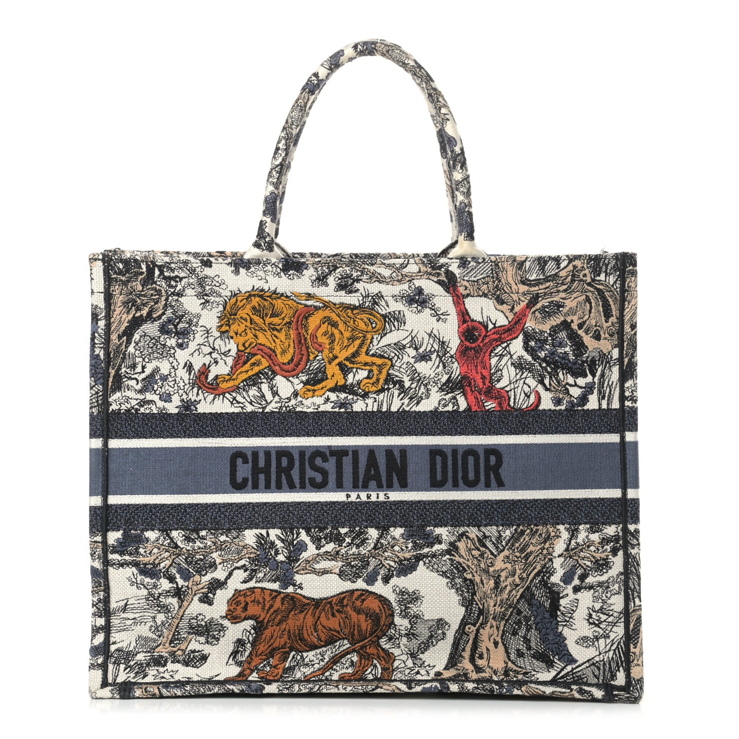 Christian Dior Canvas Embroidered Large Dioriviera Toile De Jouy Book Tote Multicolor 1 of 12