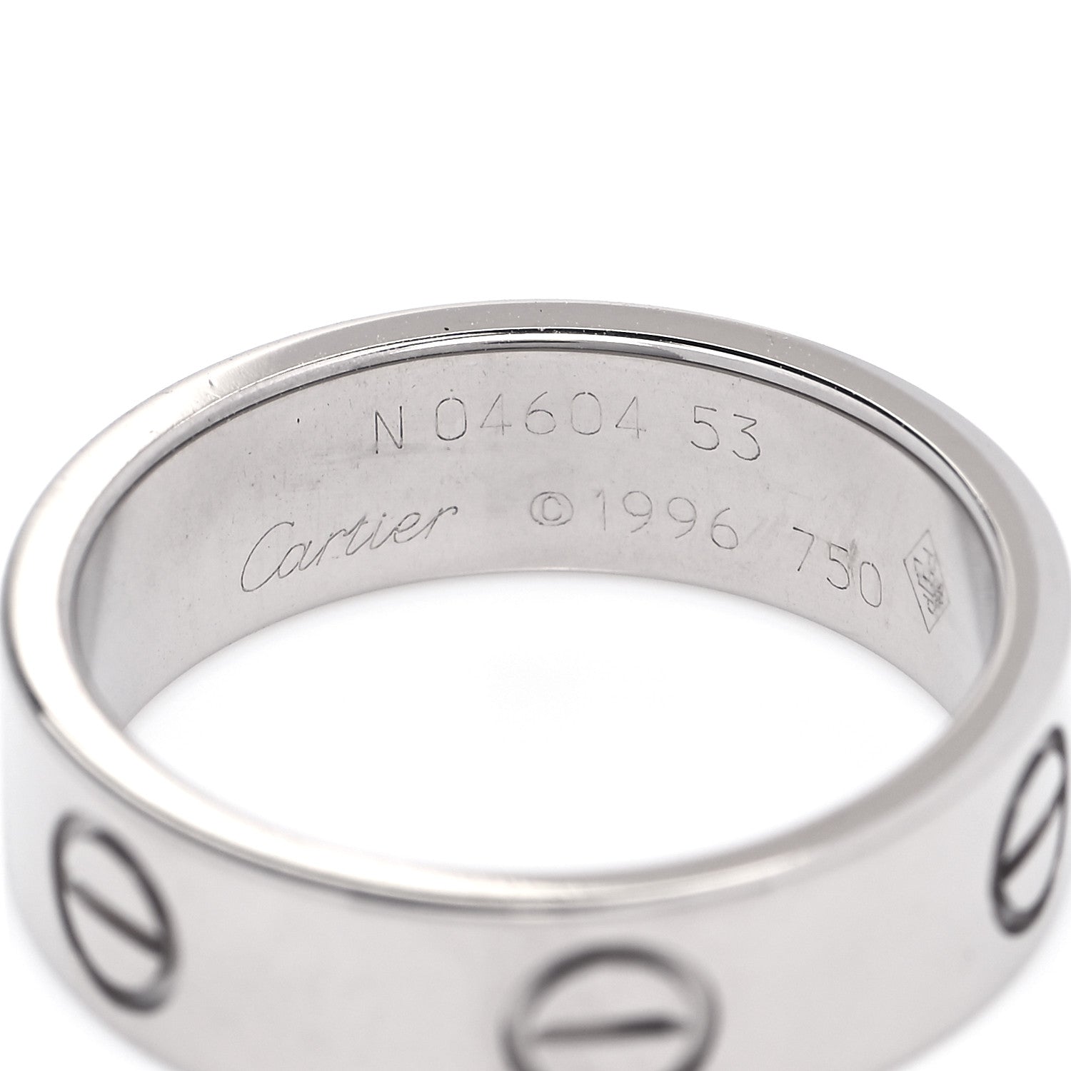 Cartier 18K White Gold 5.5mm LOVE Ring 53 6.5 8 of 8