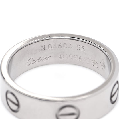 Cartier 18K White Gold 5.5mm LOVE Ring 53 6.5 8 of 8