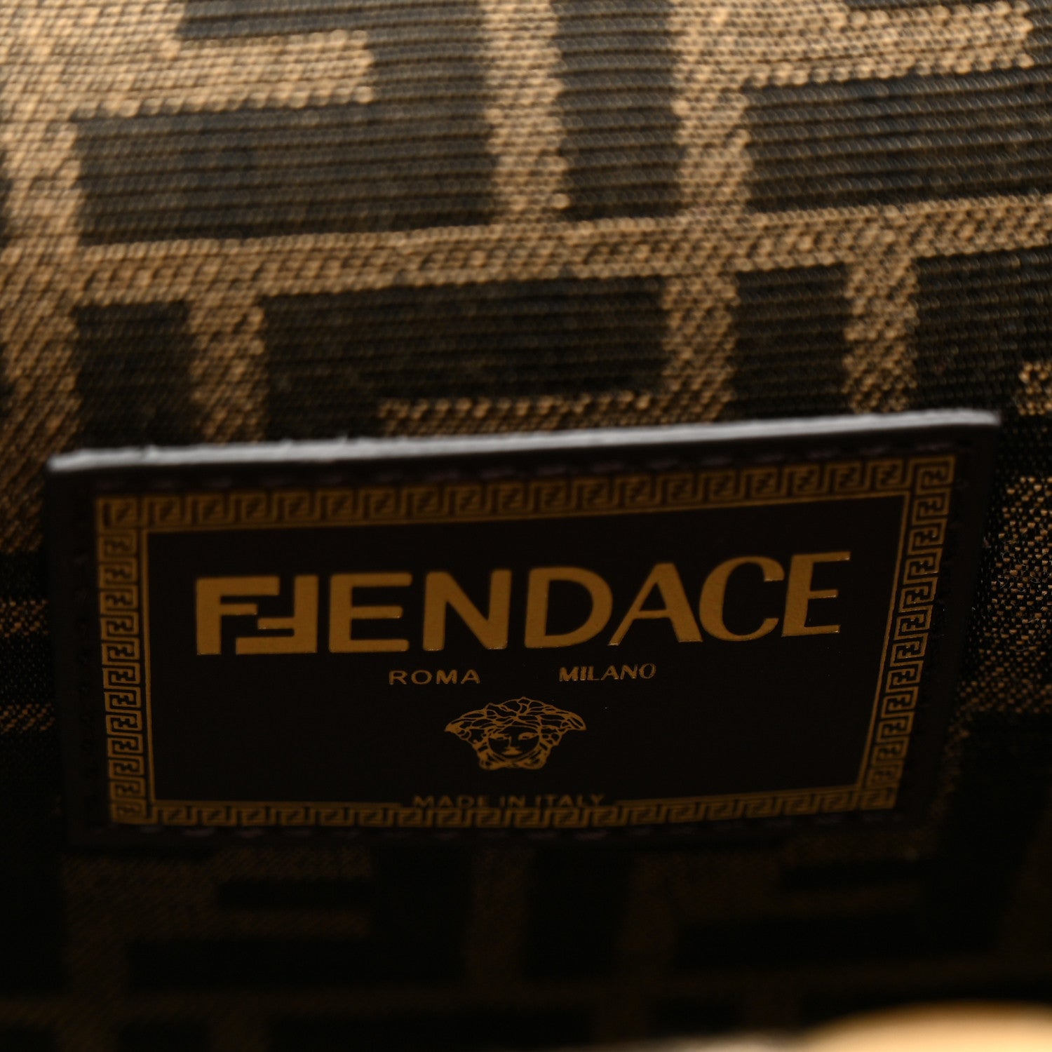 Fendi X VERSACE Silk Calfskin Fendace FF Baroque Print Medium Fendi First White Gold 6 of 11