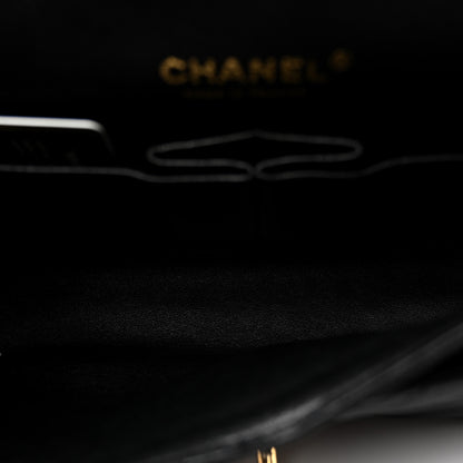 Chanel Matte Caviar Chevron Quilted Medium Double Flap Black 5 of 10