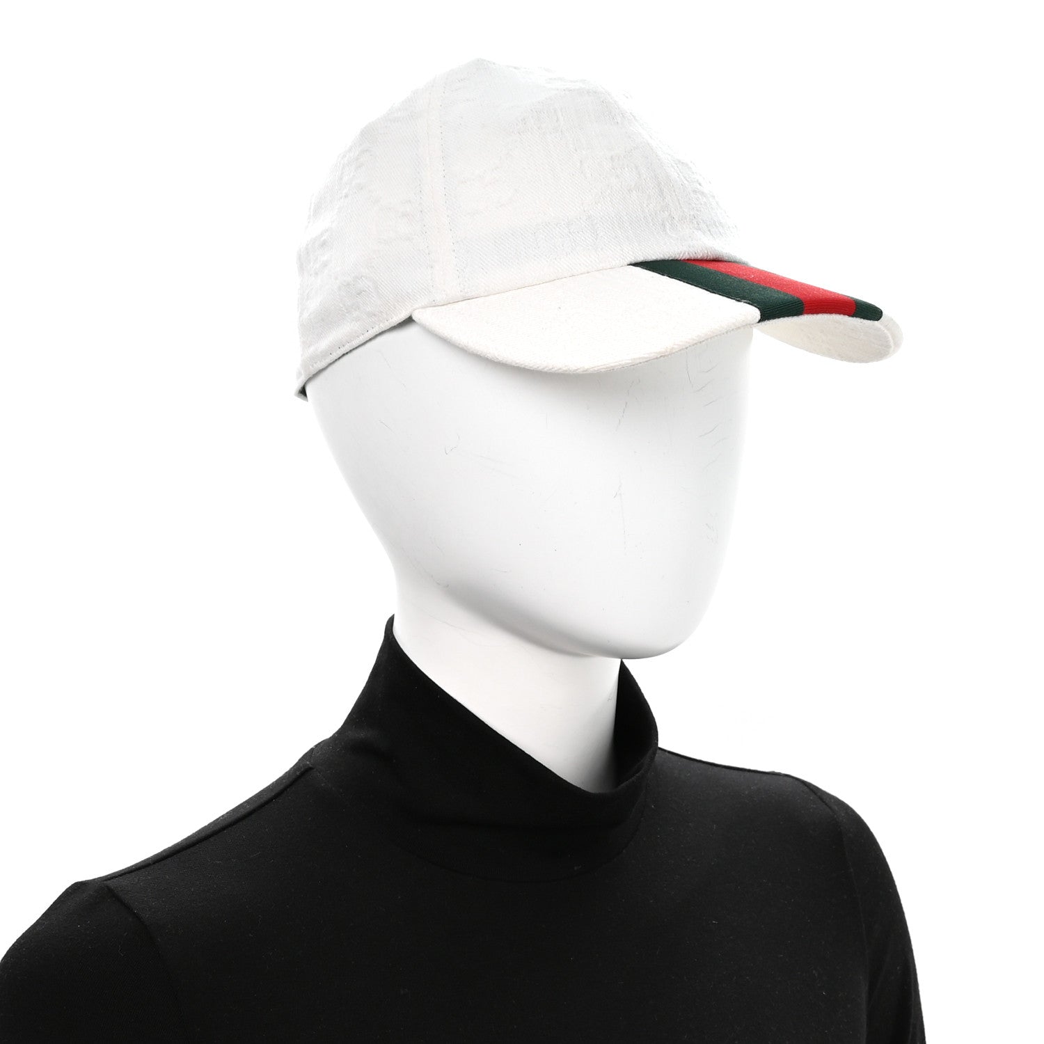 Gucci Cotton Monogram Web Baseball Hat L White 2 of 9