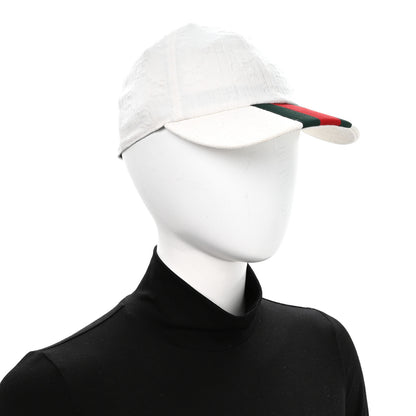 Gucci Cotton Monogram Web Baseball Hat L White 2 of 9