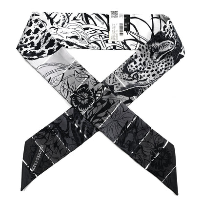 Hermes Silk Jungle Love Rainbow Twilly Gris Black White 1 of 5