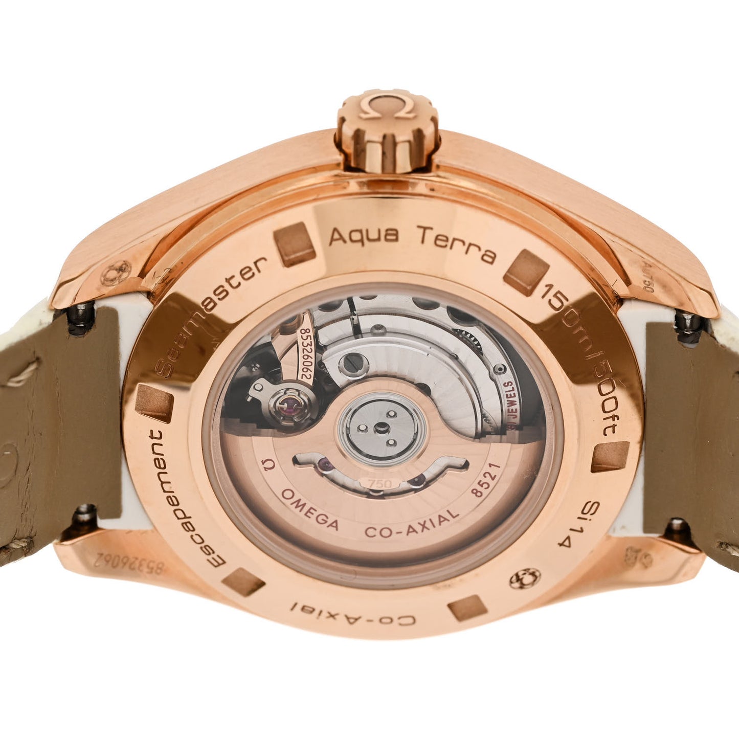 18K Red Gold Alligator Diamond Bezel 34mm Seamaster Aqua Terra Co-Axial Chronometer Automatic Watch White 231.58.34.20.55.002