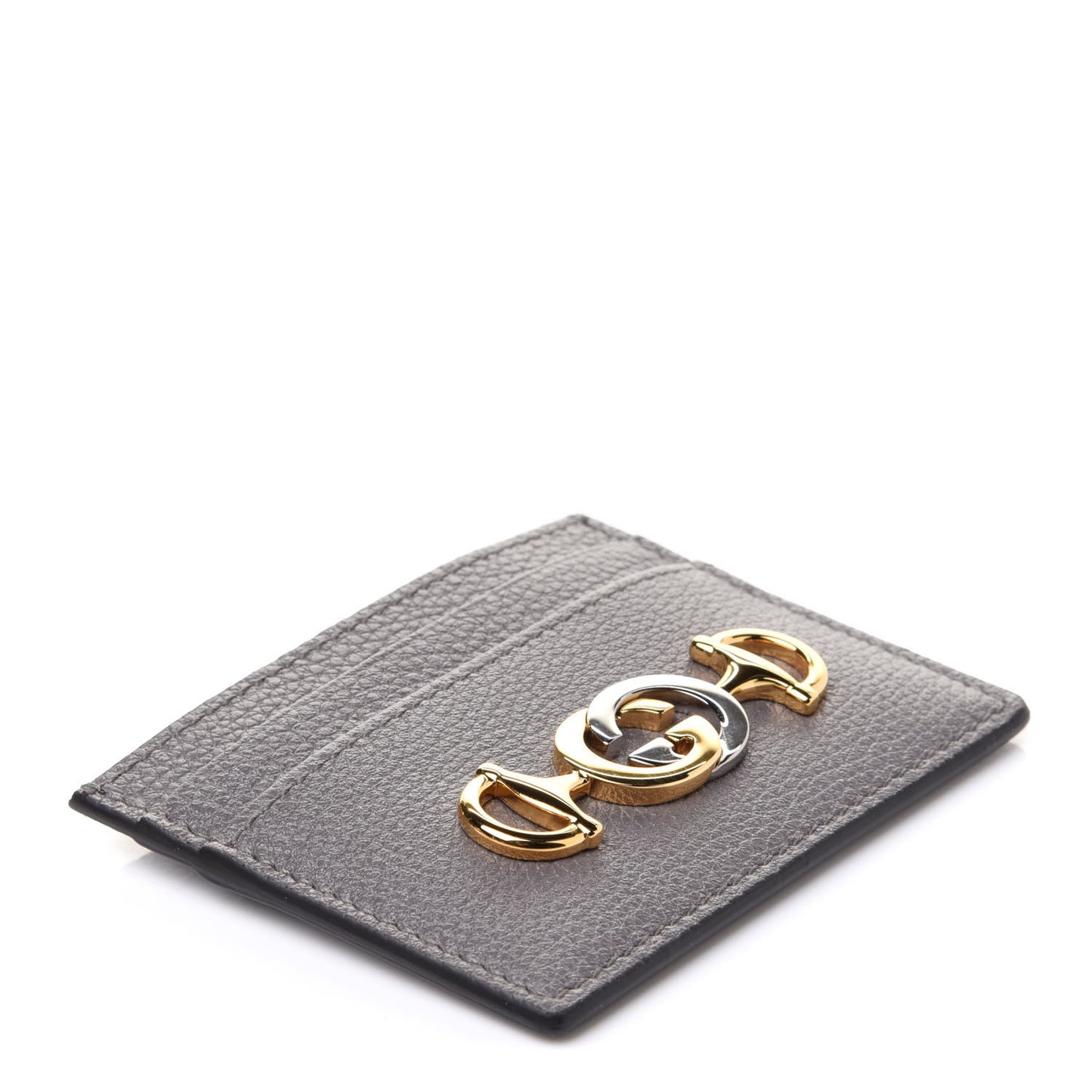 Grainy Calfskin Zumi Card Holder Dusty Grey