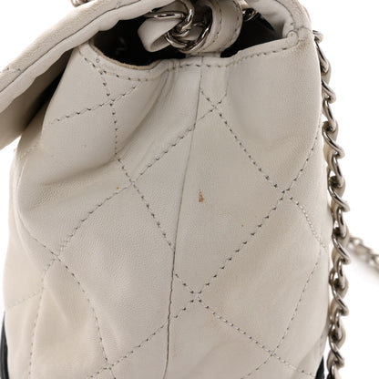 Chanel Calfskin Quilted VIP Flap White Black 15 of 16