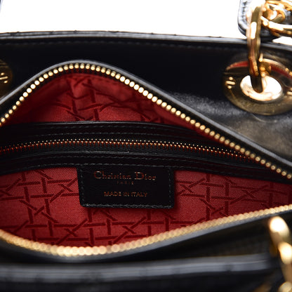 Christian Dior Lambskin Cannage Medium Lady Dior Black 12 of 16