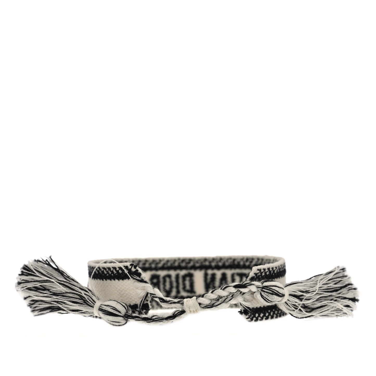 Woven Cotton J'Adior Friendship Bracelet White Black