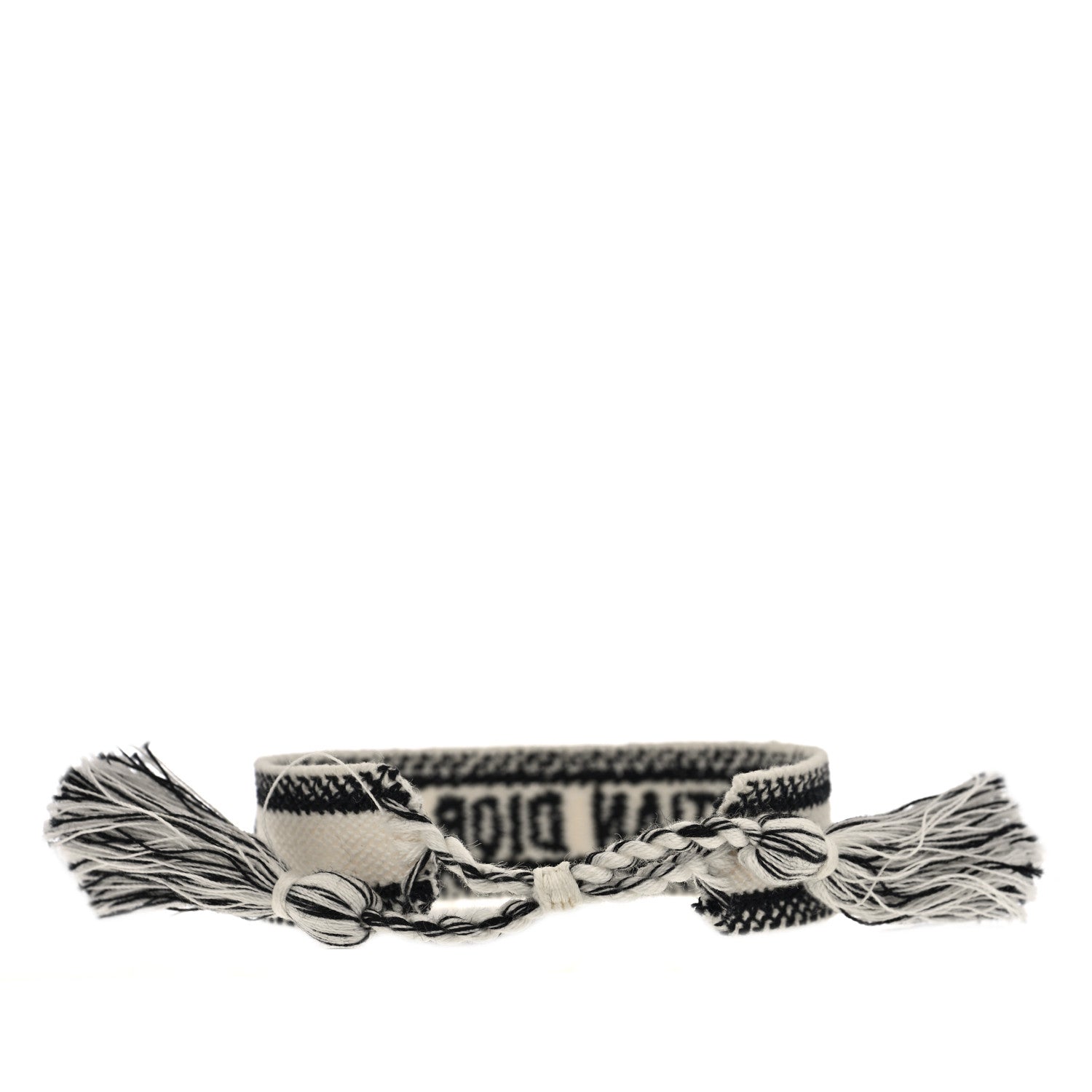 Christian Dior Woven Cotton J'Adior Friendship Bracelet White Black 3 of 3