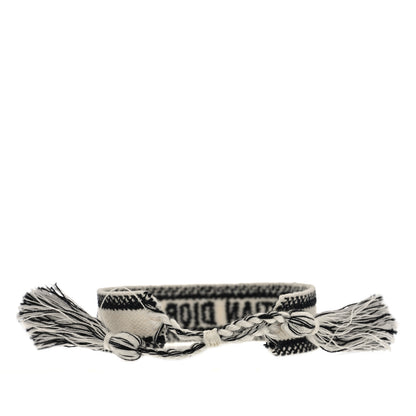 Christian Dior Woven Cotton J'Adior Friendship Bracelet White Black 3 of 3