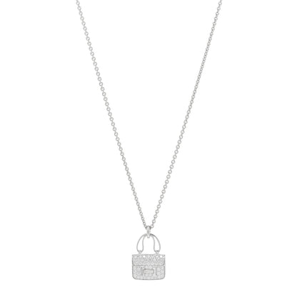 Hermes 18K White Gold Diamond Constance Amulettes Pendant Necklace 1 of 5