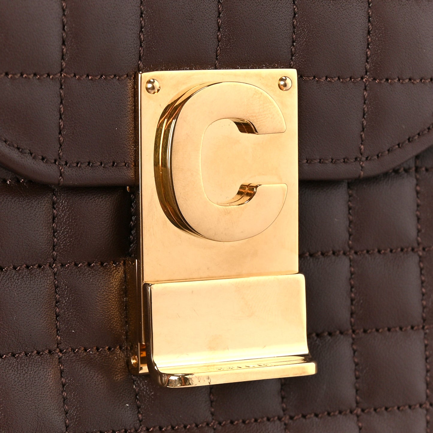 Calfskin Quilted Medium C Bag Brown