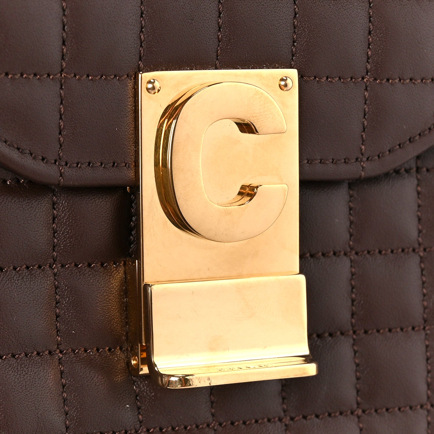 Celine Calfskin Quilted Medium C Bag Brown 8 of 12