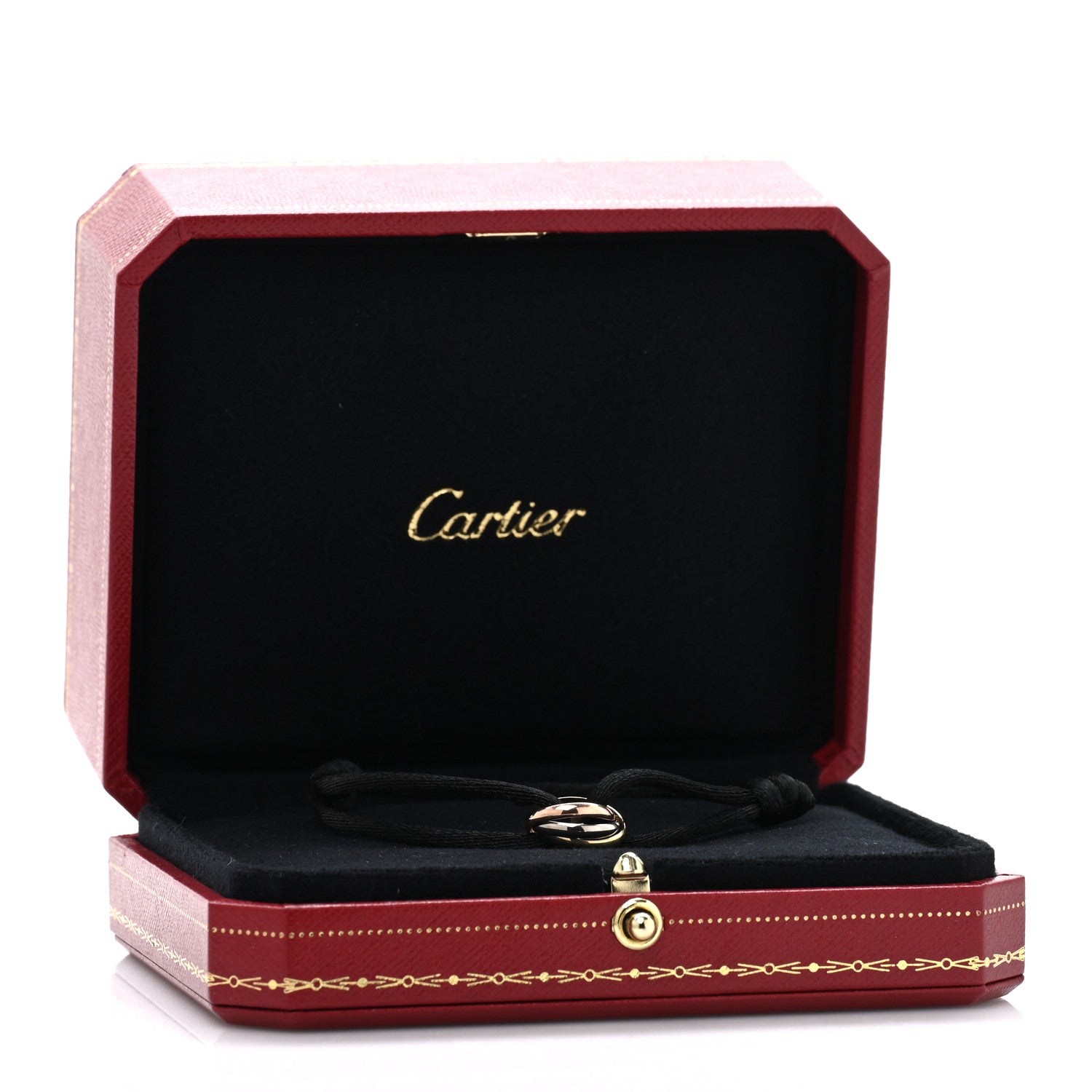 Cartier 18K Pink Yellow White Gold Trinity Adjustable Cord Bracelet Black 4 of 4