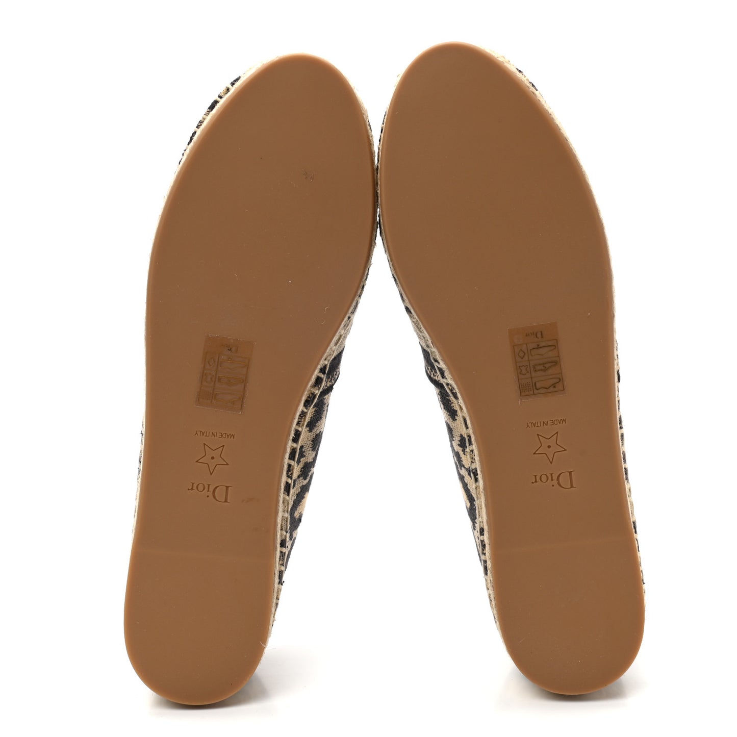 Cotton Embroidered Leopard Print Granville Espadrille 39 Natural