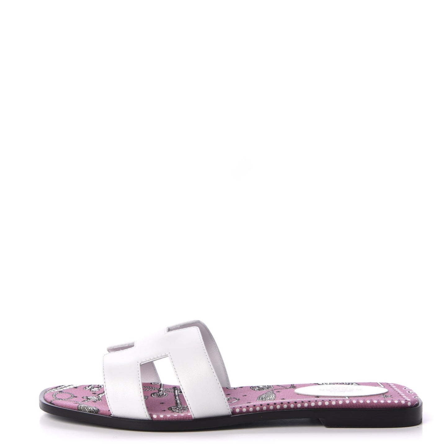 Box Calfskin Bois De Rose White Oran Sandals 40 White