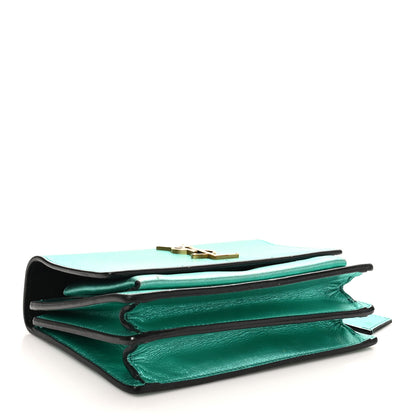 Saint Laurent Metallic Calfskin Small Monogram Sunset Chlorophille 3 of 9