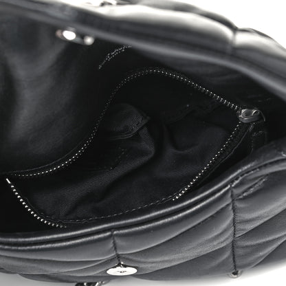 Saint Laurent Lambskin Quilted Toy Loulou Puffer Monogram Chain Satchel Black 5 of 9