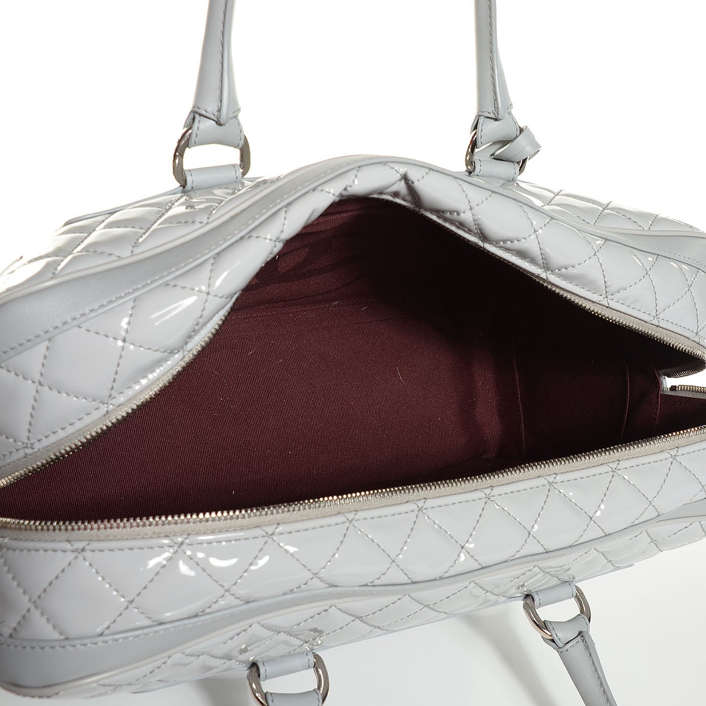 Vinyl Calfskin Viaggio Travel Bag Light Grey