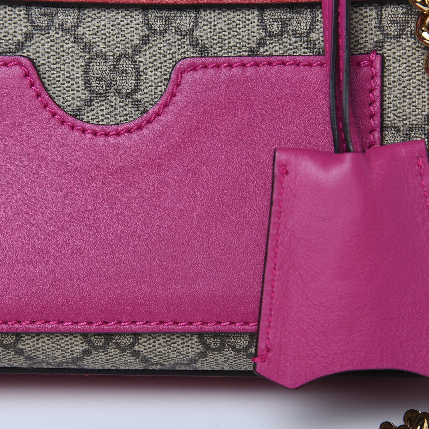 Gucci GG Supreme Monogram Calfskin Small Padlock Shoulder Bag Beige Hibiscus Red New Rosette 10 of 11