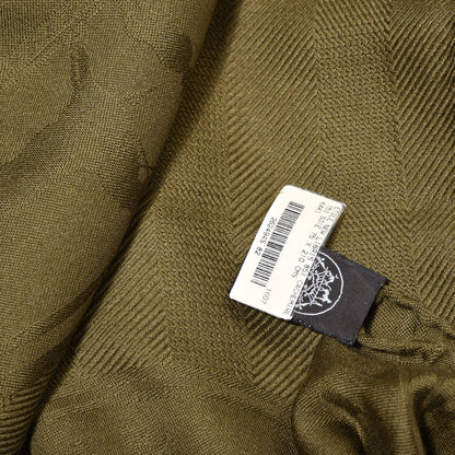 Hermes Cashmere Silk New Libris Stole Kaki 4 of 4
