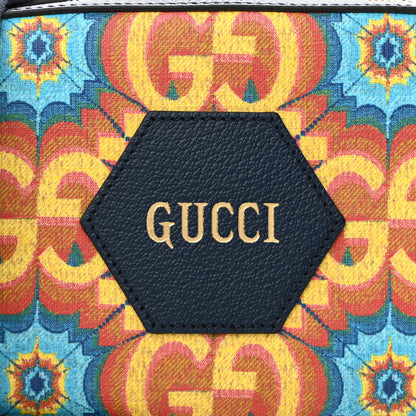 Gucci GG Supreme Kaleidoscope Calfskin Script Logo Gucci 100 Camera Bag Blue Orange Multicolor Blue Agata 8 of 11