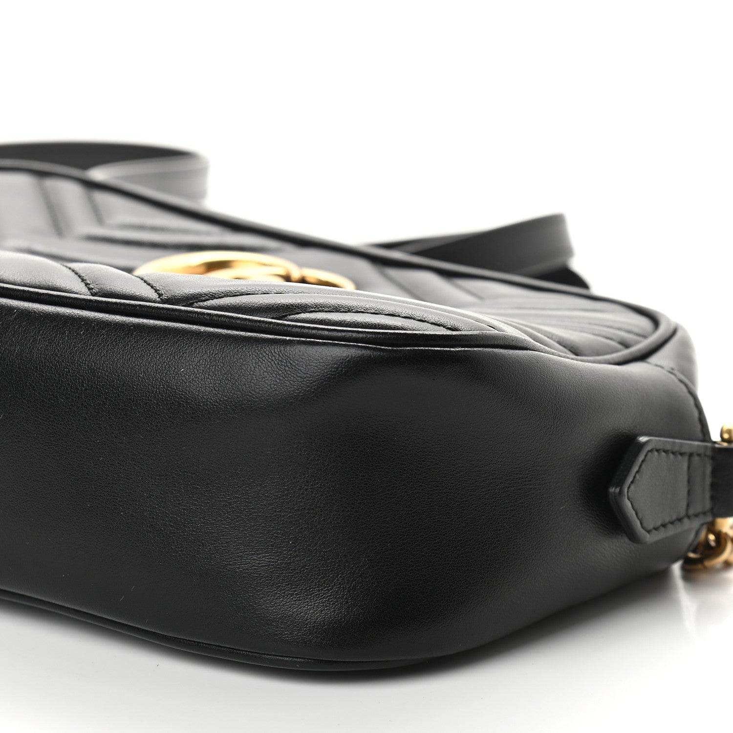 Gucci Calfskin Matelasse Small GG Marmont Chain Shoulder Bag Black 9 of 9