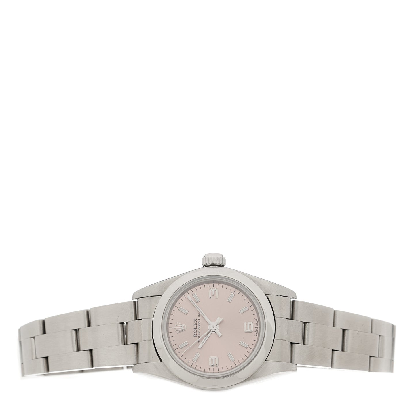 Stainless Steel 24mm Oyster Perpetual Watch Pink 76080