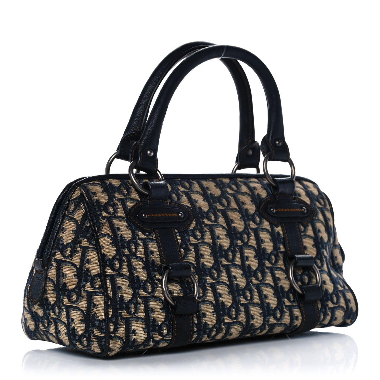 Christian Dior Monogram Boston Navy Blue 2 of 15