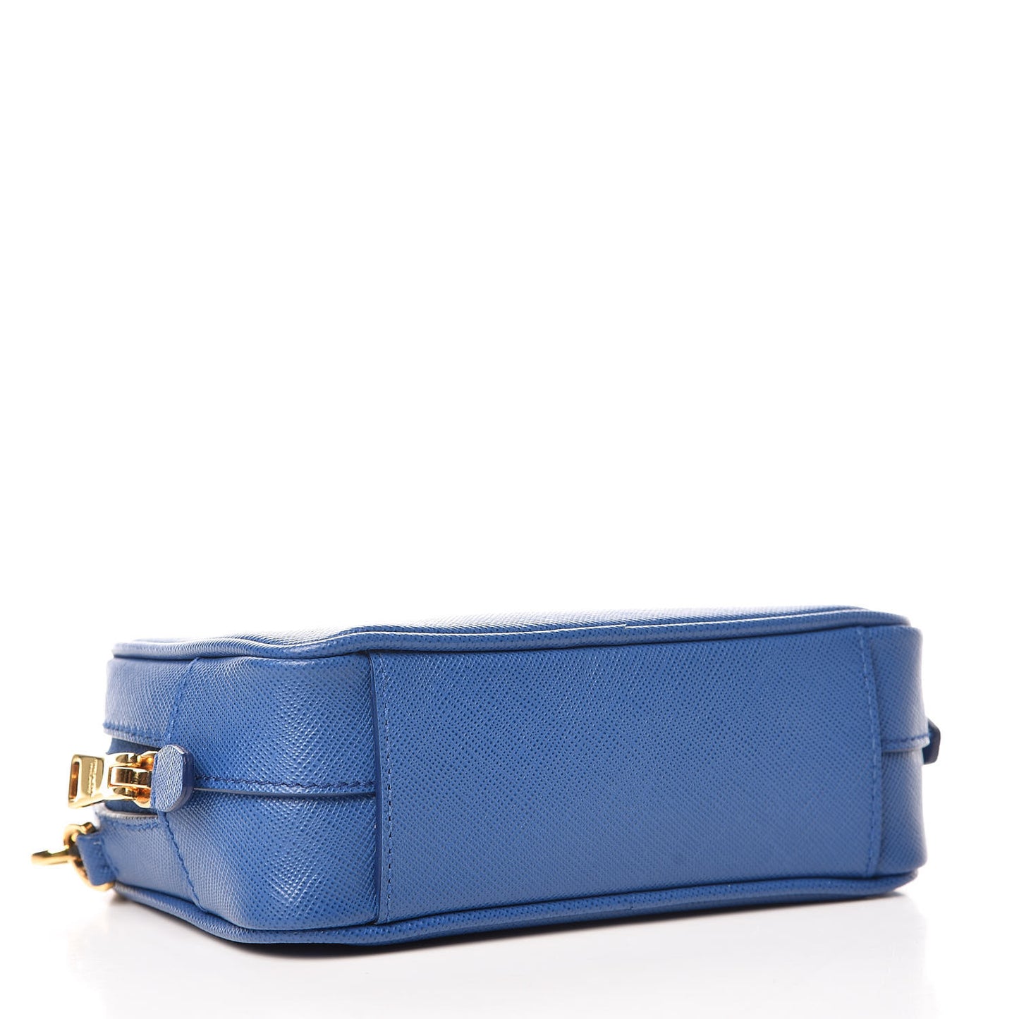 Saffiano Mini Camera Crossbody Bag Azzurro
