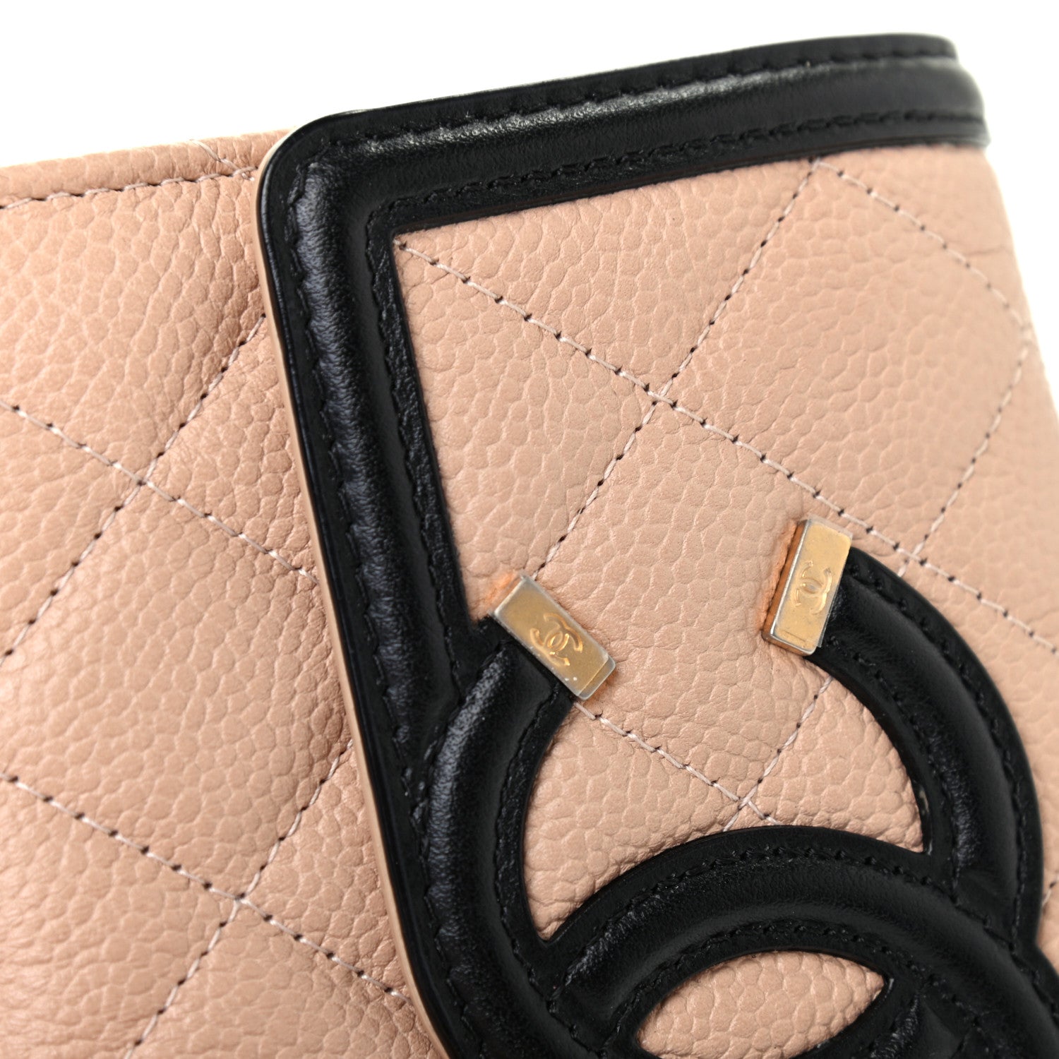 Chanel Caviar Quilted Medium Filigree Flap Wallet Beige Black 9 of 9