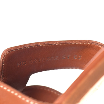 Hermes Box Calfskin Oran Sandals 39.5 Gold 8 of 14