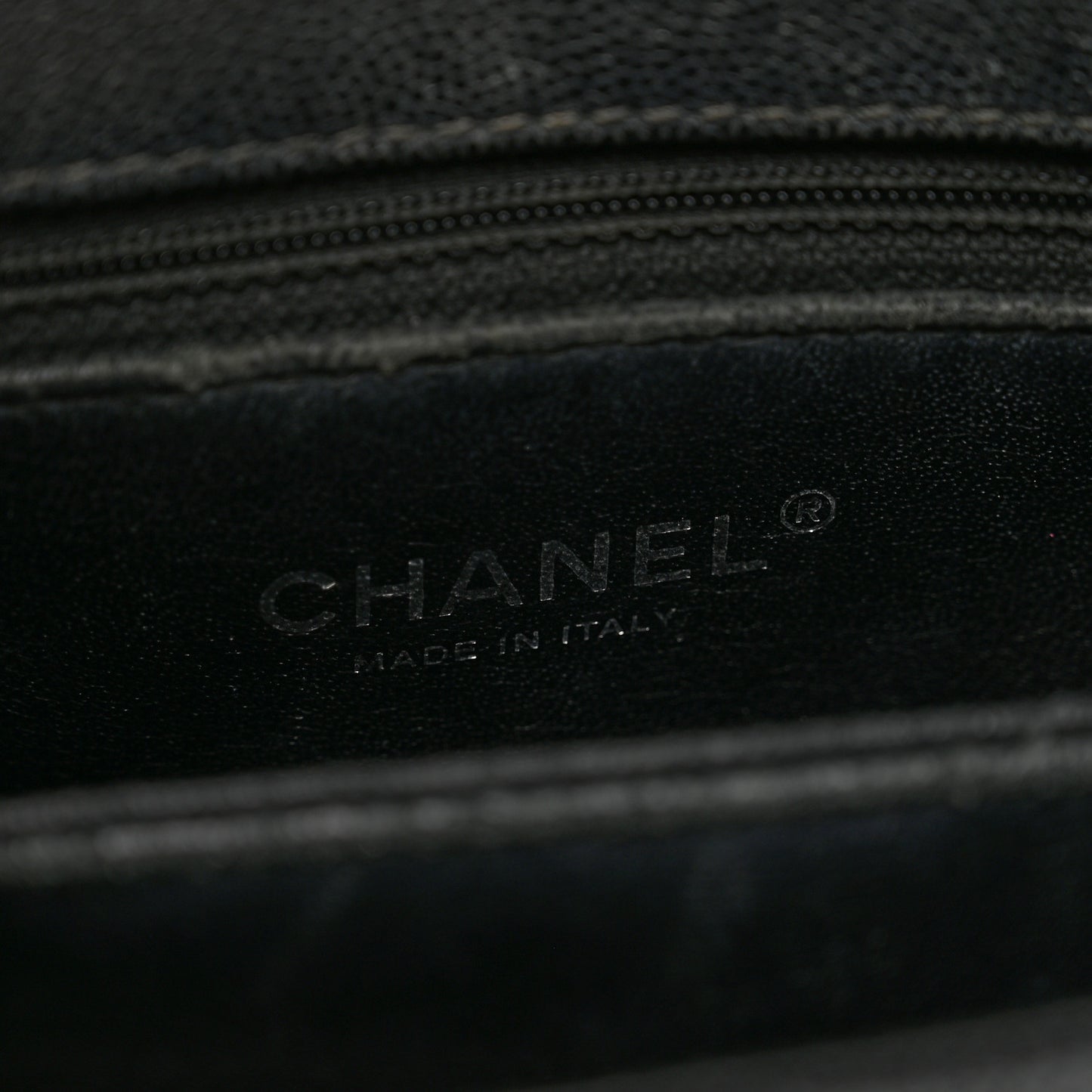 Caviar Lizard Embossed Quilted Mini Coco Handle Flap Black