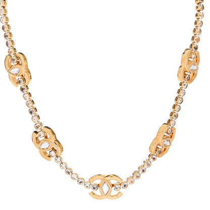 Chanel Metal Crystal CC Marquise Choker Gold 1 of 6
