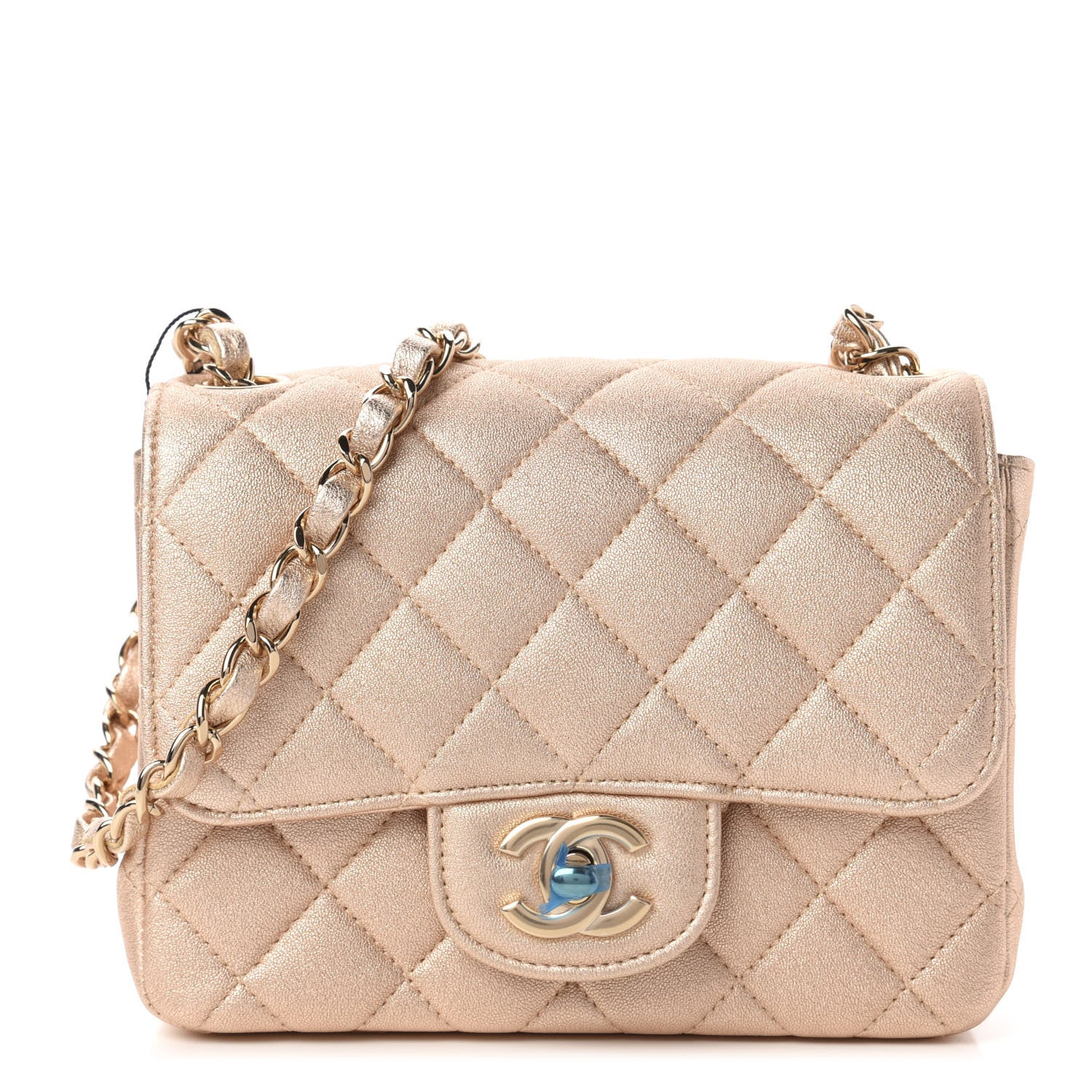 Chanel Metallic Lambskin Quilted Mini Square Flap Gold 1 of 10