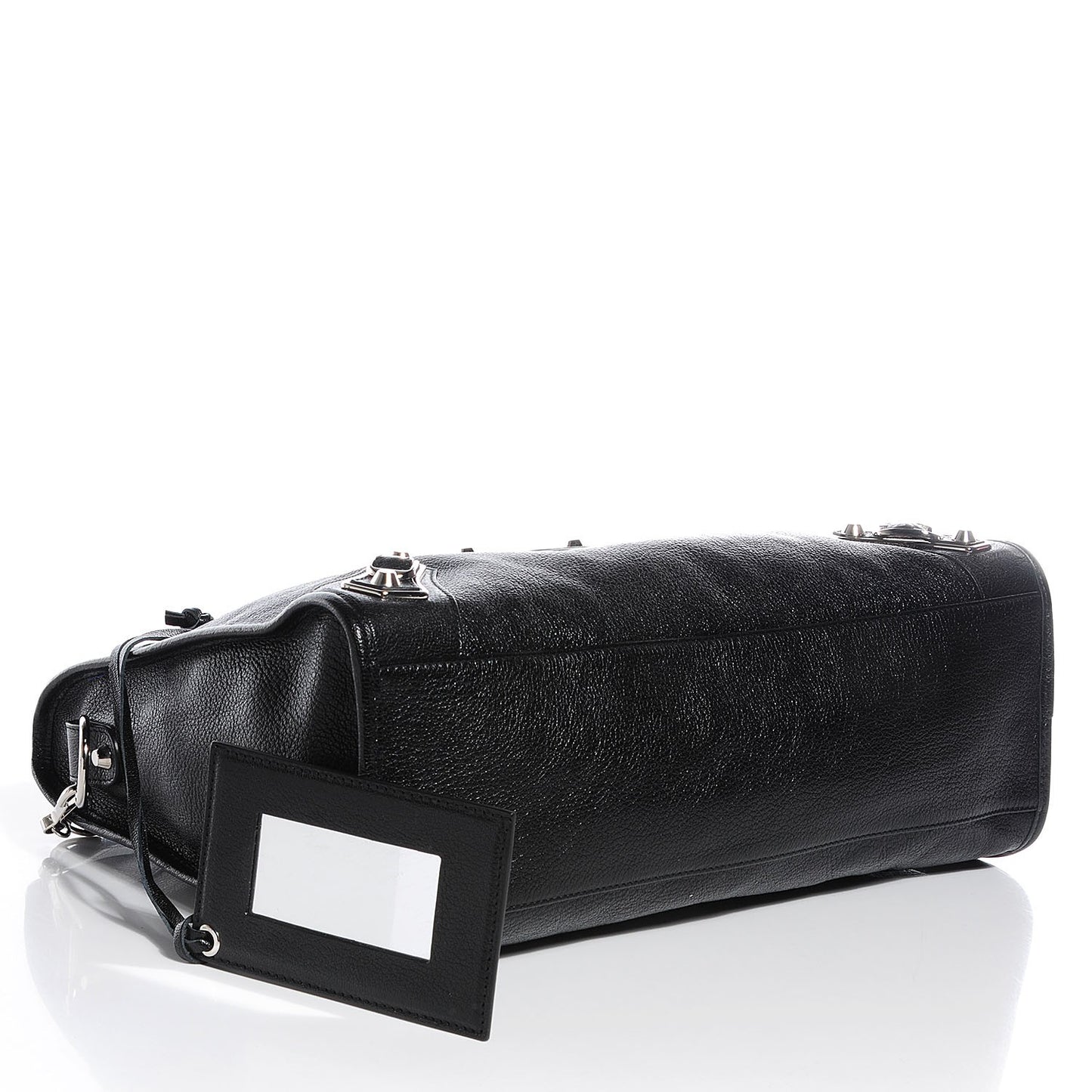 Chevre Silver Metallic Edge Hardware City Black