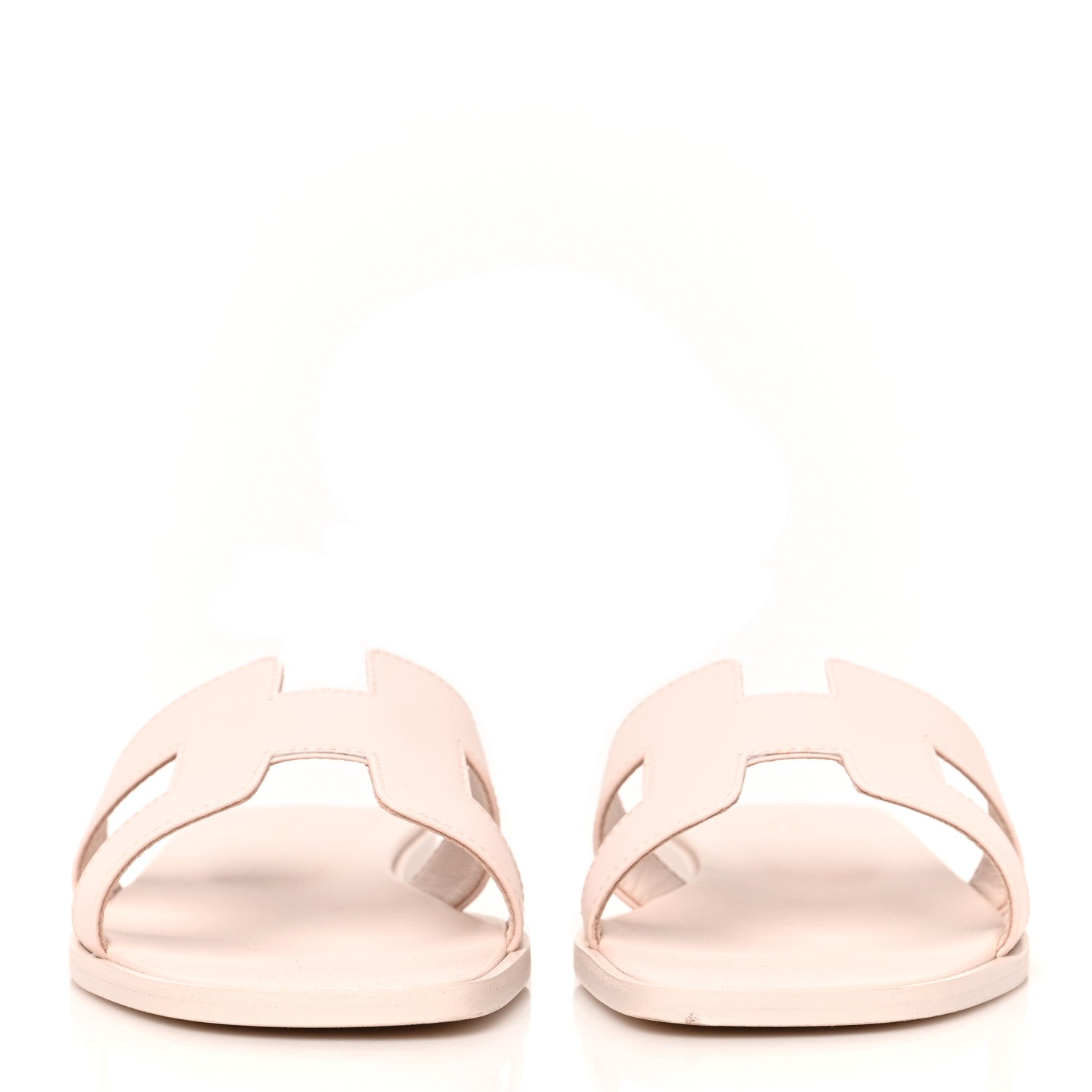 Hermes Box Calfskin Oran Sandals 37.5 Rose Pale 2 of 7