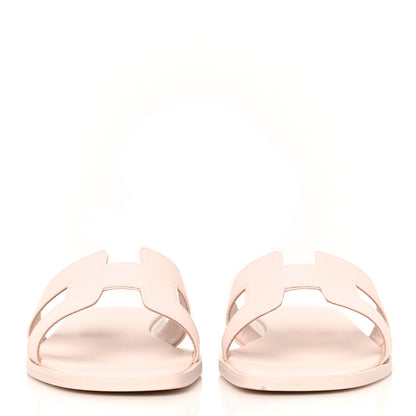 Hermes Box Calfskin Oran Sandals 37.5 Rose Pale 2 of 7