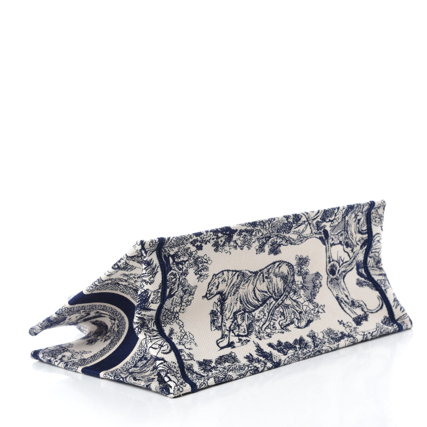Canvas Embroidered Medium Dioriviera Toile De Jouy Book Tote Blue
