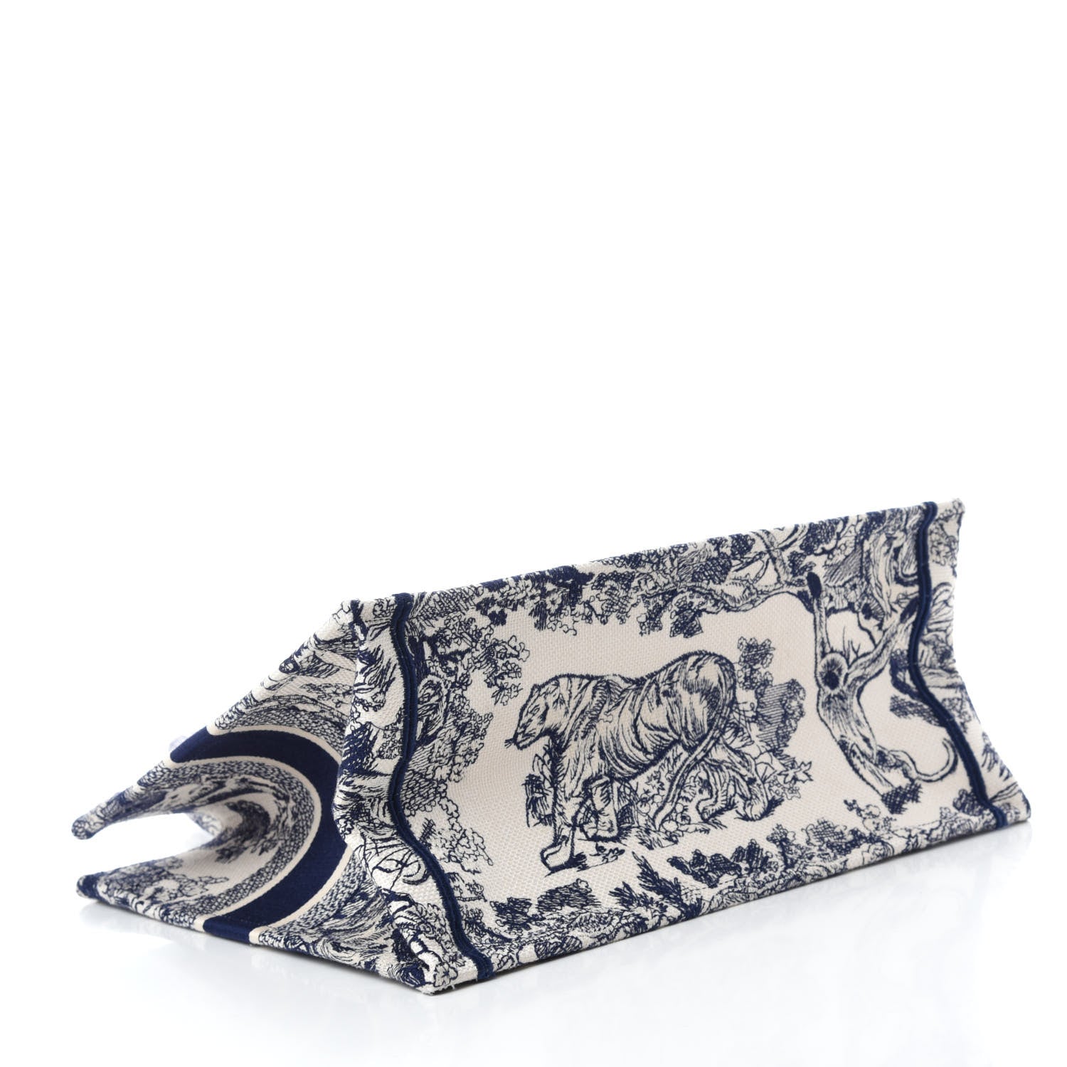Christian Dior Canvas Embroidered Medium Dioriviera Toile De Jouy Book Tote Blue 4 of 10
