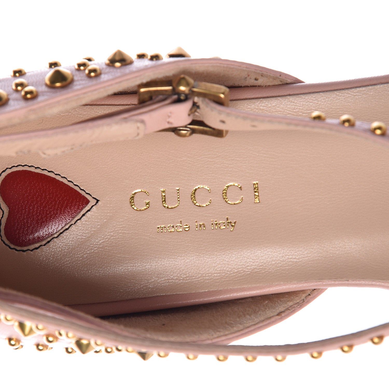 Gucci Malaga Kid Studded Pointed Toe Unia Flats 37 Perfect Pink 7 of 9